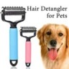 Entwirrungskamm für Haustiere, Hand-Unterfellkamm für Hunde und Katzen, doppelseitige Enthaarungsbürste mit Edelstahlzähnen z