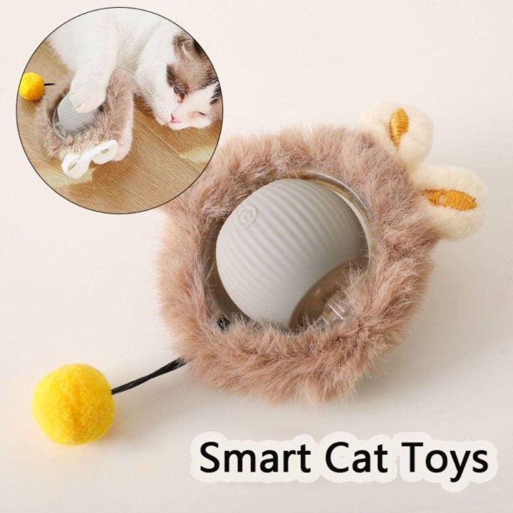 Interaktives Katzenspielzeug, elektrisches Katzenballspielzeug, automatisch rollender Ball für das Training von Kätzchen grün