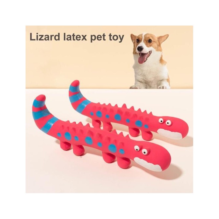 Haustier quietschendes Spielzeug, Bisszähigkeit mit beständigem, gutem Cartoon-Eidechsen-Sound-Effekt, Haustier-Hunde-Kauspie