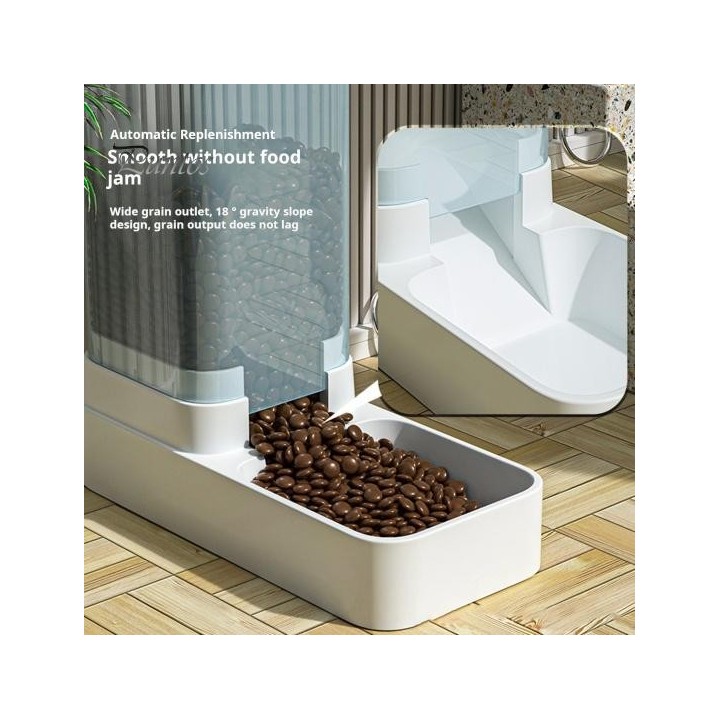 Automatischer Katzenfutterspender, 3,8 l/133,7 oz, Haustier-Wasserbrunnen, 2,0 kg schwerer Katzen-/Hundefutterspender, große