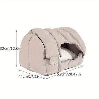 Umwandelbares bogenförmiges Katzensofa: 2-in-1-Design, warmes und komfortables, vollständig geschlossenes Haustiernest für Ka