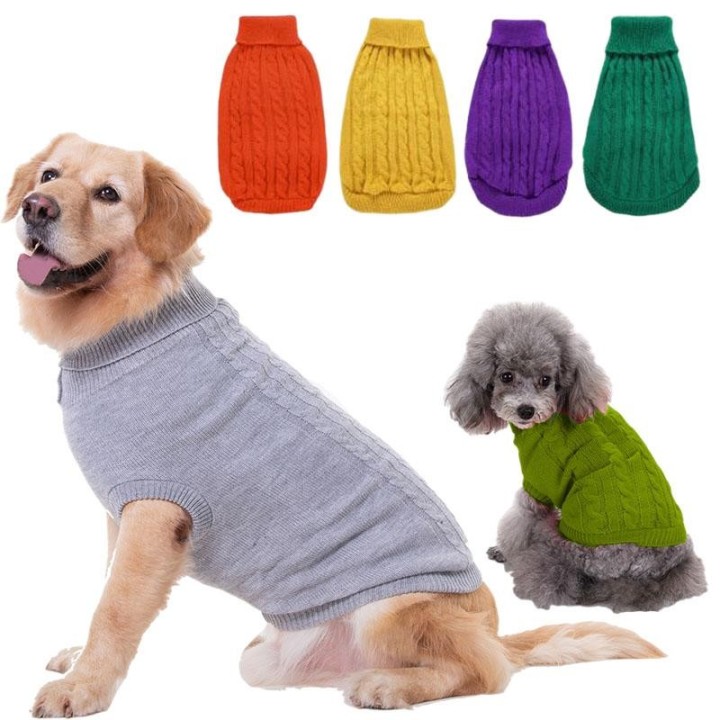 Winter-Hundepullover für kleine und große Hunde, einfarbig, Hundekleidung, Welpen- und Katzenweste, Chihuahua-Outfits für fra
