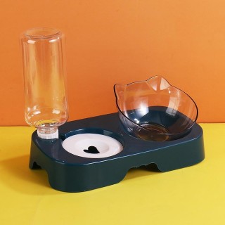Hundenapf mit Ständer, automatischer Wasserspeicherspender, Futternapf für Haustiere und Katzen, 2-in-1, spritzwassergeschütz