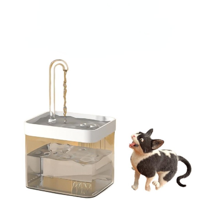 1,5 l elektrischer automatischer Wasserspender für Katzen mit Rohr, Trinknapf für Kätzchen, Umwälzfilter-Tränke, gedämpft, ve