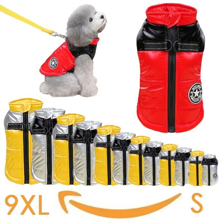 S-9XL Hundekleidung für kleine, mittelgroße und große Hunde, Katzen, Mantel, wasserdichte Haustierjacke, Winterkostüm für fra