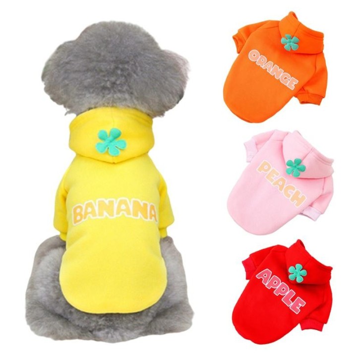 Haustier-Hunde-Kapuzenpullover für kleine Hunde, süßer Obst-Welpen-Katzen-Mantel, warme Haustier-Kleidung, Kostüm für französ
