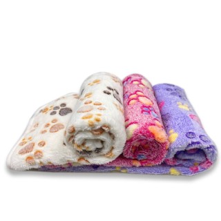 75x51cm Haustierdecke ohne Haarausfall, Korallenvlies, atmungsaktiv, süßes Muster, Matte, warm und bequem für Katzen und Hund