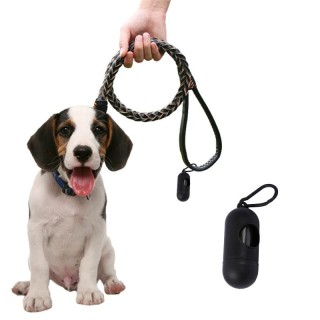 Einfarbiger Haustier-Kotbeutelspender, Müllbeutelhalter mit Haken, freihändiger Organizer für den Außenbereich, für Spaziergä