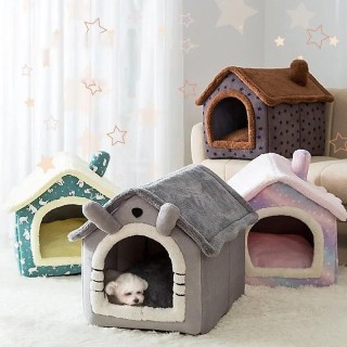 Faltbare Hundehütte, Hundehütte, Bettmatte für kleine mittelgroße Hunde, Katzen, Winter, warmes Katzenbett, Nest, Haustierpro
