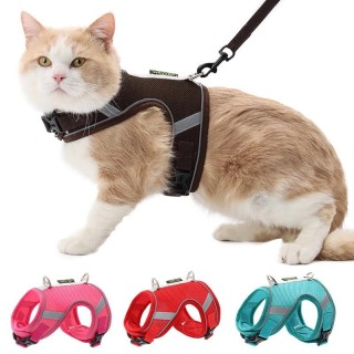 Hundegeschirr, reflektierend, für Welpen, Kätzchen, Halsbänder, atmungsaktive Netzweste, verstellbar, für kleine Hunde und Ka