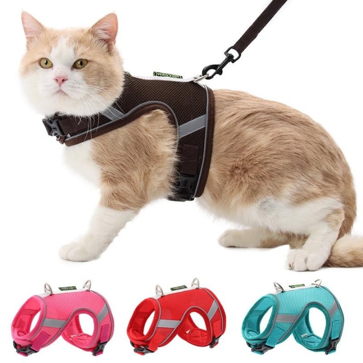 Hundegeschirr, reflektierend, für Welpen, Kätzchen, Halsbänder, atmungsaktive Netzweste, verstellbar, für kleine Hunde und Ka