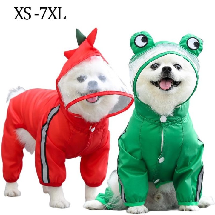XS-7XL Reflektierender Hunde-Regenmantel, wasserdichter Hundemantel, Retriever-Regenjacke, Overall für kleine, mittelgroße un