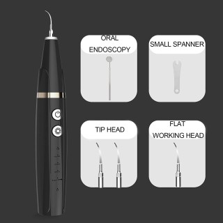 Haustier-Zahnreinigungsset, Zahnbürste mit 5 Modi, Zahnstein-Plaque-Entferner-Set für Hunde und Katzen One Size schwarz