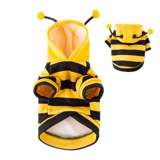 Bienenkostüm für Hunde, Haustier-Bienen-Halloween-Kapuzenpullover, süßer Kapuzenmantel, Weihnachts-Outfits, lustige Outfits,