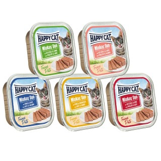 Happy Cat Minkas Duo Feines Paté - Mixpaket (5 Sorten) 12 x 100 g