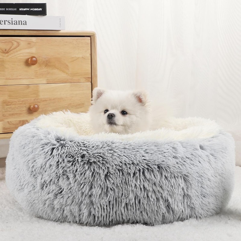 Donut-Hundebett für große Hunde, Plüschbetten, Haustiere, rundes Zubehör, kleiner Korb, Sofakörbe, Haustier, großes Kissen, Z