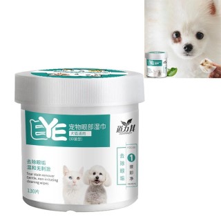 Augentücher für Hunde, 130 Stück, Augenspülpads, ganz natürliche, extra feuchte Pflegetücher für Welpen, Aloe Vera, sanfte Tr