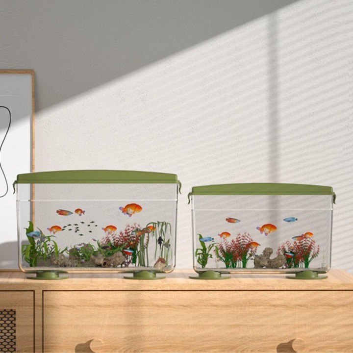 Spezielle transparente Reptilien-Zuchtbox, quadratischer Kunststoff-Desktop-Aquarium mit Deckel, tragbarer Insektenbetrachter