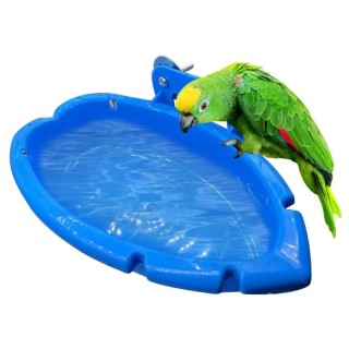 Vogelbadewanne, Papageienkäfig, hängende Badebox, Vogelbadewanne, Papageienbadzubehör, Futterspender für Vögel blau