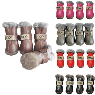 Hundeschuhe, Haustier-Baumwollschuhe, Winter-Schneestiefel 1 rosa