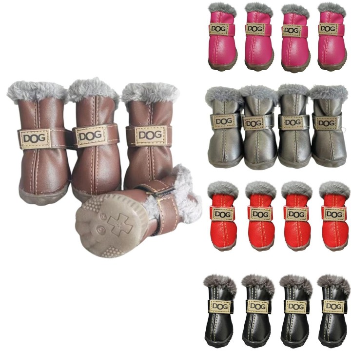 Hundeschuhe, Haustier-Baumwollschuhe, Winter-Schneestiefel 1 rosa