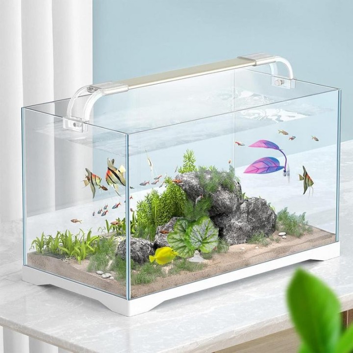Betta-Blätter-Hängematte, Aquarium-Blätter, Dekoration für kleine Aquarienfische, Blätter, lebendige, mit Saugnapf montierte