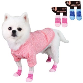 4PCS Herbst Winter Haustier Hund Socken Nicht-Slip Socken Welpen Hund Katze für Kleine Hunde Katzen Schnee Stiefel socken cal
