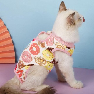 Ärmelloses Katzenhemd, Katzen-Erholungsanzug, atmungsaktive E-Kragen-Alternative, Weste für kleine Katzen und Welpen, niedlic