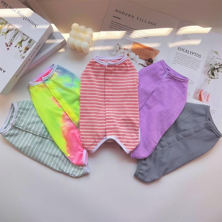 Atmungsaktive gestreifte Overalls für Haustiere für Hunde Batik-Katzenkleidung Sterilisations-Tieranzug Ganzjahres-Hunde-Post