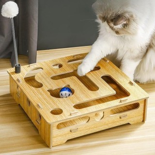 Katzenspielzeug, Aushöhlungsball, Wellpappe, verschleißfest, Katzenkratzbrett, Klauenschleifer, Teaser, Katzenstock, Karussel