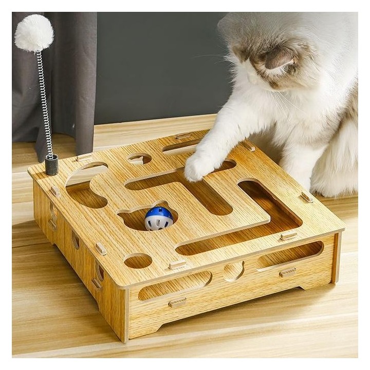 Katzenspielzeug, Aushöhlungsball, Wellpappe, verschleißfest, Katzenkratzbrett, Klauenschleifer, Teaser, Katzenstock, Karussel