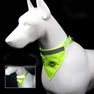 Reflektierendes Dreieckstuch für Hunde, Anti-Unfall-Speicheltuch, modisches Haustier-Sabbertuch für Katzen und Welpen M gelb