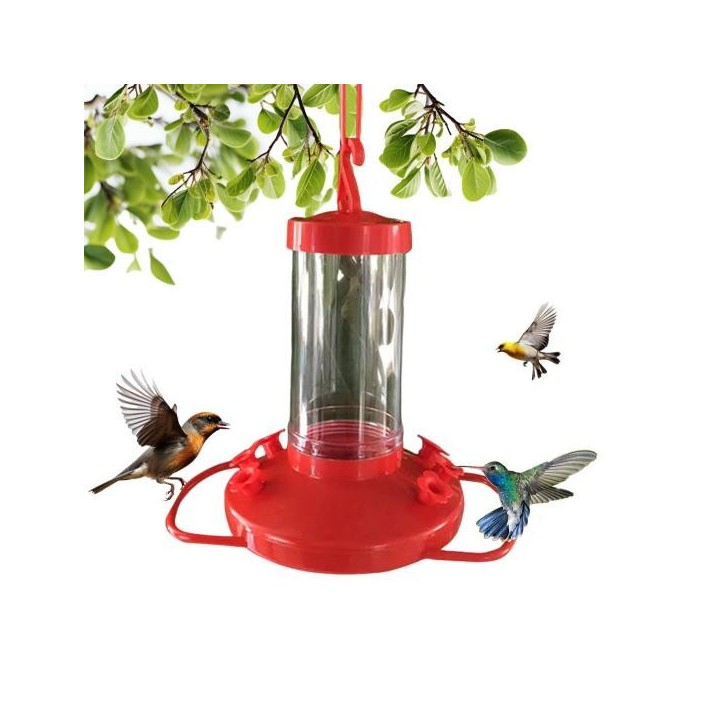 Kolibri-Futterspender zum Aufhängen im Freien, Wildvogel-Futterspender mit 6 Bienenschutz-Futteröffnungen für Garten, Terrass