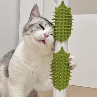 1/2 Stück Multifunktionale Selbstpflegebürste für Katzen mit verstellbarem Riemen, Tischbeinmontage, Selbstpflegebürste für K