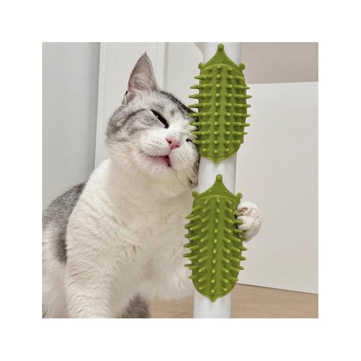 1/2 Stück Multifunktionale Selbstpflegebürste für Katzen mit verstellbarem Riemen, Tischbeinmontage, Selbstpflegebürste für K