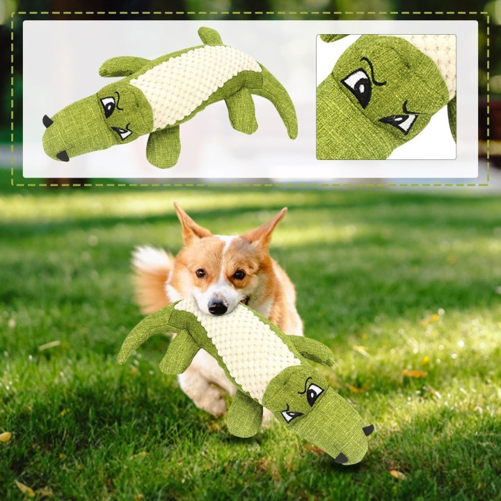 Haustier Hund Spielzeug Leinen Plüsch Spielzeug Hund Kauen Squeezing Noise Reinigung Zähne Spielzeug One Size grün