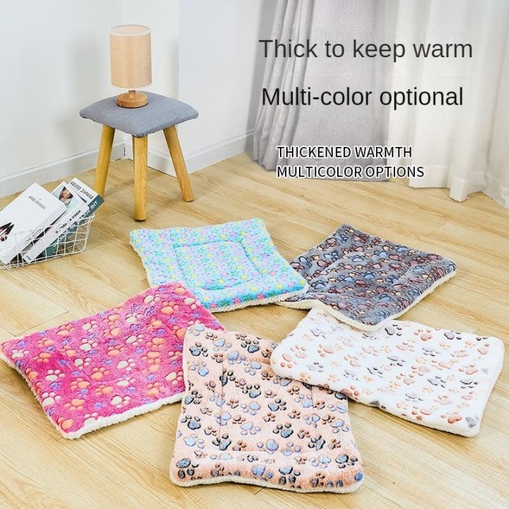 Weiches, verdicktes Plüsch-Haustierbett, Katzen- und Hundematte, warm, quadratisch, zum Schlafen von Hunden, Welpennest, Kiss