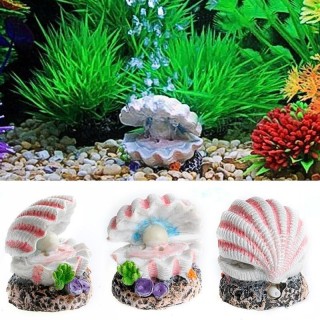 1pc Shell Perle Luft Stein Aquarium Aquarium Ornament Shell Bubbler Sprudelnden Dekor rosa