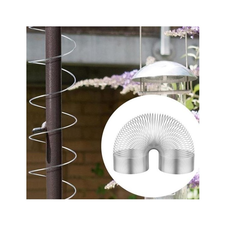 2 Stück Anti-Eichhörnchen-Federvorrichtung, Metall-Vogelfutterspender-Schutz, Eichhörnchen-Schallwand, Schraubenfeder, Eichhö