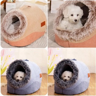 Neu Tiefer Schlafkomfort im Winter Katzenbett Kleine Matte Korb Kleine Hundehütte Produkte Haustierzelt Gemütliches Höhlennes