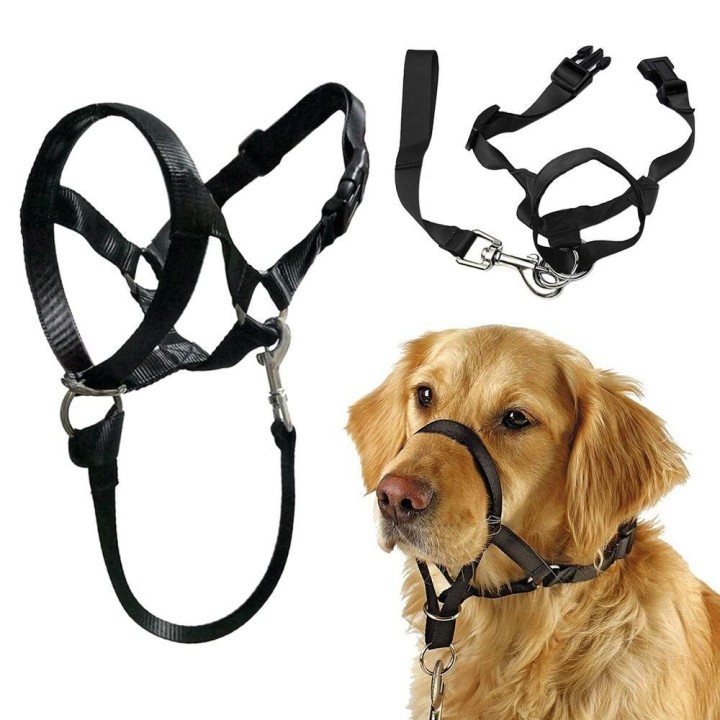 Einstellbare Anti-Bell-Non-Pull Nylon Leader Harness Hundehalfter Hundehalfter Hundemaulkorb L