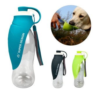 580 ml Tragbare Haustier Hund Wasser Flasche Weiche Silikon Blatt Design Reise Hund Schüssel Für Welpen Katze Trinken Outdoor