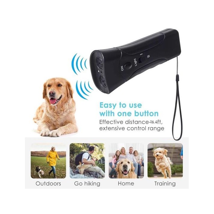 Praktischer Knopfschalter-Handheld-tragbarer Ultraschall-Hundevertreiber zum Stoppen der Rinde, Trainingsgerät für den Außenb