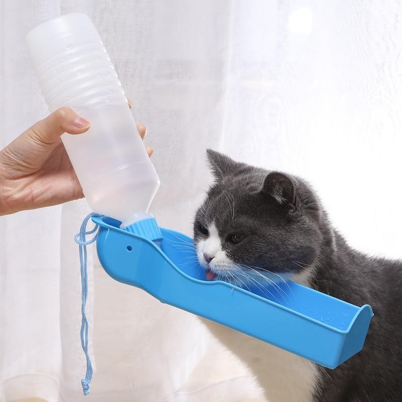 500 ml Hundewasserflasche, faltbarer Trinker, tragbarer Kunststoff-Wasserflasche für Haustiere, Outdoor-Reisen, Trinkwasser-F