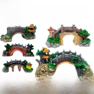 „Retro-Steinbrücken-Ornament für Aquarien und Mikrolandschaften“ Three Arch Bridge Small