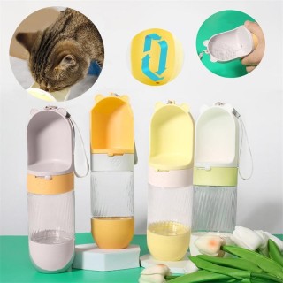Tragbare Hundewasserflasche mit Futterbecher für kleine und große Hunde und Katzen, Spaziergänge im Freien, Trinken, Futtersp