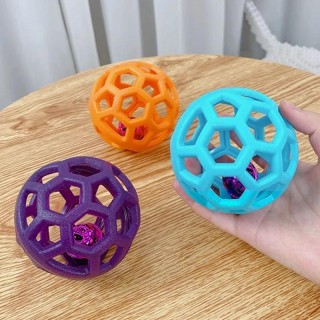 Kauspielzeug für Hunde, natürlicher TPR-Ball mit Glöckchen, interaktives Trainingsspiel für Haustiere, Katzen, die im Freien