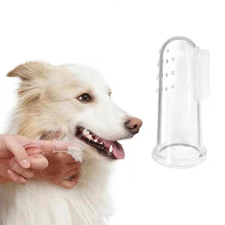 Superweiche Fingerzahnbürste für Haustiere, Mundgeruch, Zahnstein, Zahnpflegewerkzeug für Hunde und Katzen, Reinigung von Sil