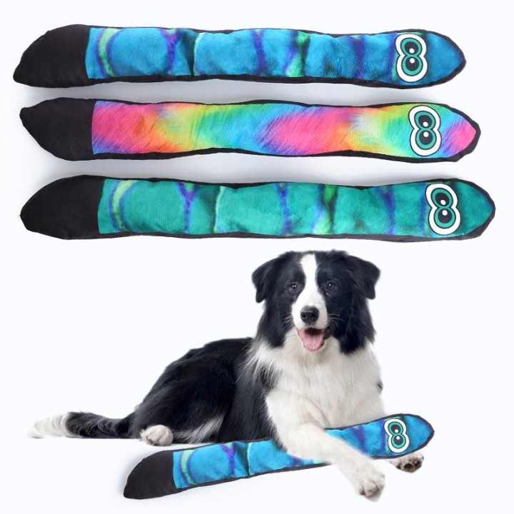 Das neue Plüsch-Hundespielzeug Long Eye Snake enthält bissfestes BB Bark-Papier zum Beißschutz für Haustiere XS