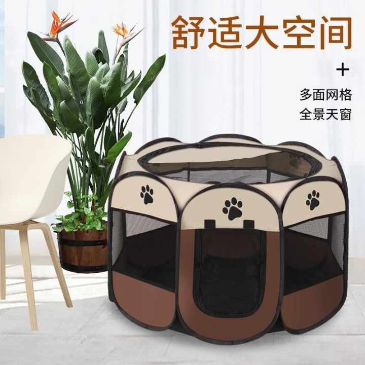 Achteckiger Haustierzaun Haustierzelt Oxford-Stoff Kratzfestes faltbares Hunde-/Katzen-Kreißsaal-Zwinger-Katzennest 73 73 43c